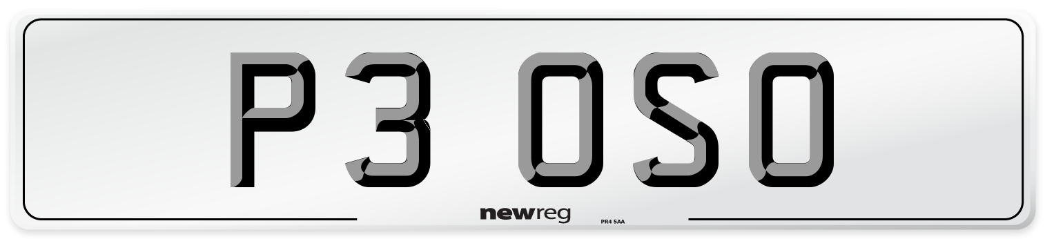 P3 OSO Number Plate from New Reg